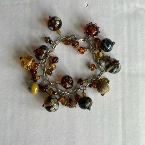 Sterling bracelet with oh so many glass beads